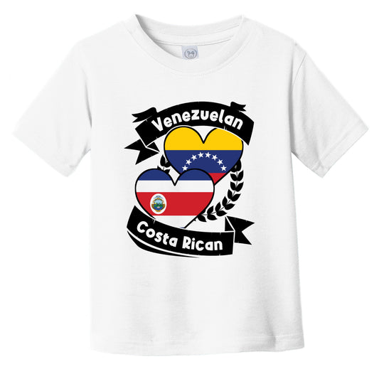 Venezuelan Costa Rican Heart Flags Venezuela Costa Rica Infant Toddler T-Shirt