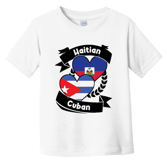 Haitian Cuban Heart Flags Haiti Cuba Infant Toddler T-Shirt