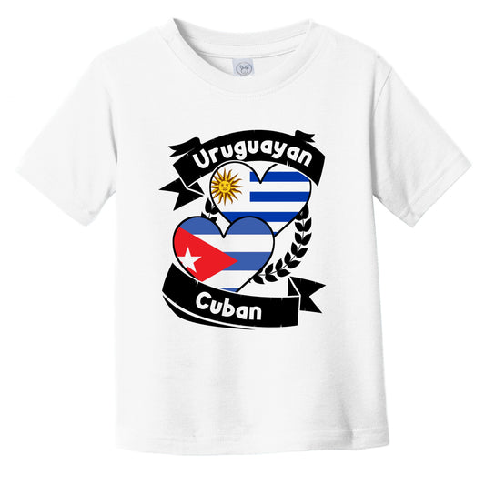 Uruguayan Cuban Heart Flags Uruguay Cuba Infant Toddler T-Shirt