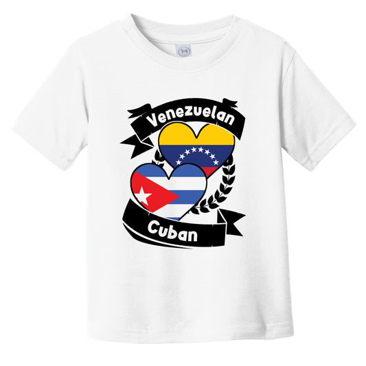 Venezuelan Cuban Heart Flags Venezuela Cuba Infant Toddler T-Shirt