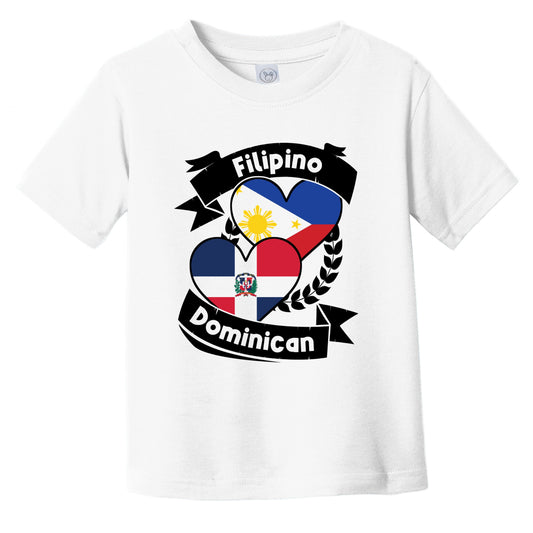 Filipino Dominican Heart Flags Philippines Dominican Republic Infant Toddler T-Shirt