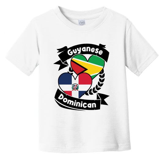 Guyanese Dominican Heart Flags Guyana Dominican Republic Infant Toddler T-Shirt