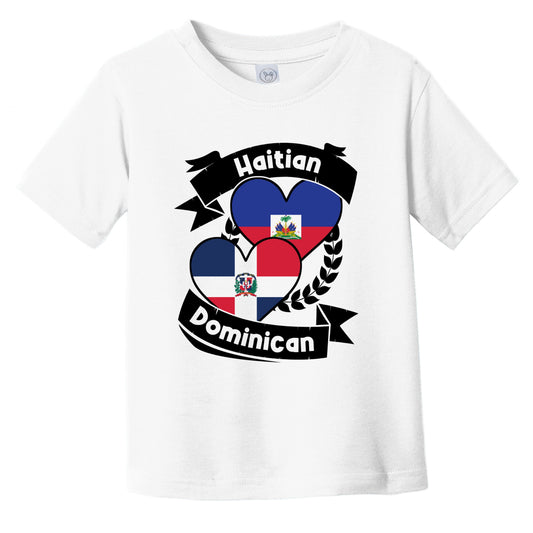 Haitian Dominican Heart Flags Haiti Dominican Republic Infant Toddler T-Shirt