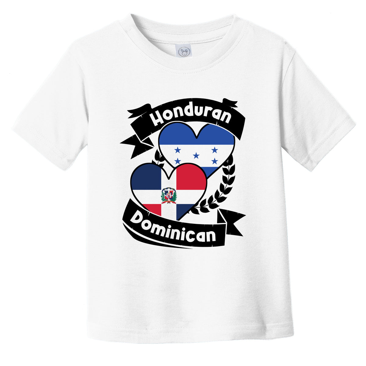 Honduran Dominican Heart Flags Honduras Dominican Republic Infant Toddler T-Shirt