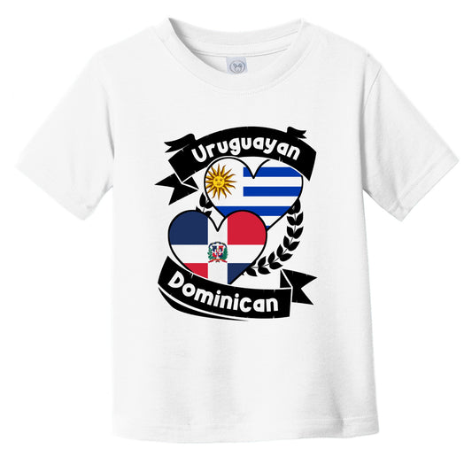 Uruguayan Dominican Heart Flags Uruguay Dominican Republic Infant Toddler T-Shirt