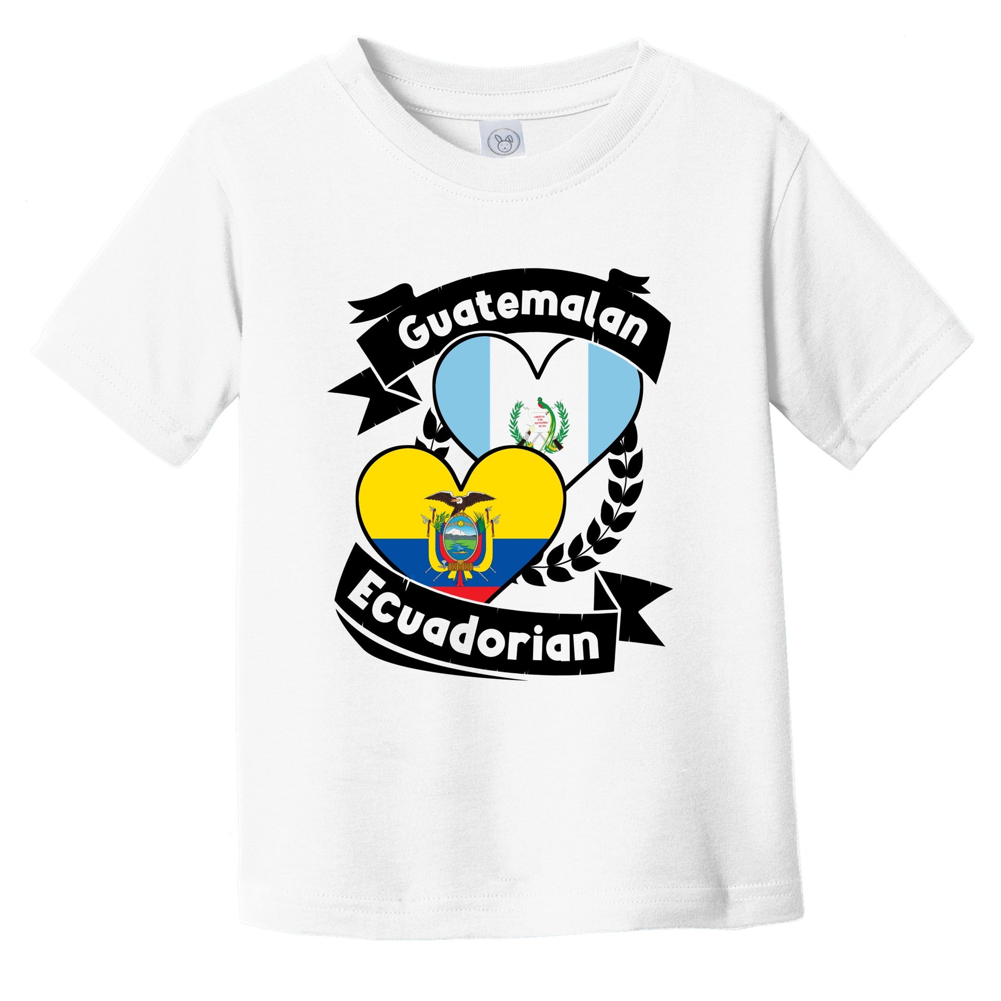 Guatemalan Ecuadorian Heart Flags Guatemala Ecuador Infant Toddler T-Shirt