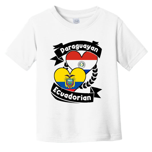Paraguayan Ecuadorian Heart Flags Paraguay Ecuador Infant Toddler T-Shirt