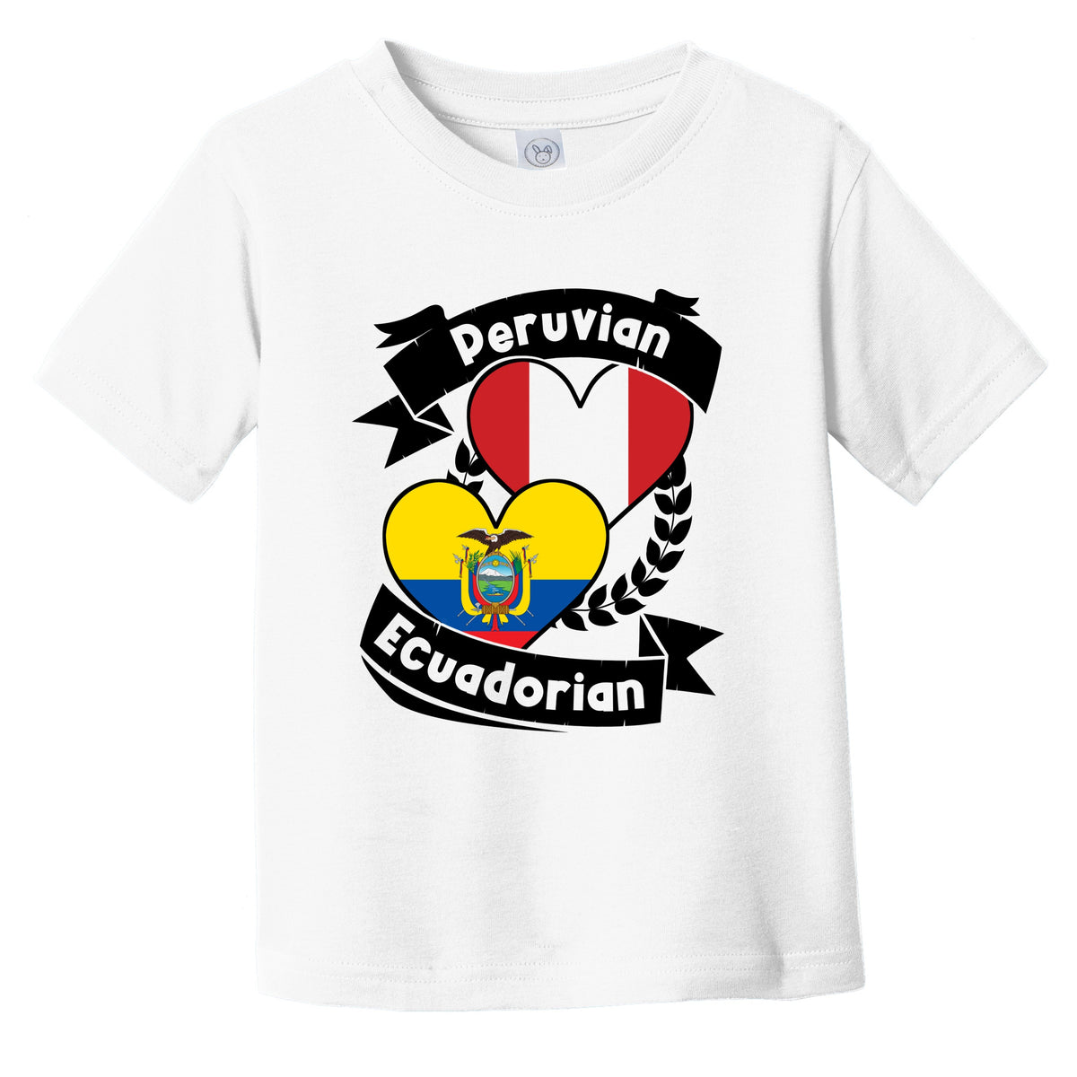Peruvian Ecuadorian Heart Flags Peru Ecuador Infant Toddler T-Shirt
