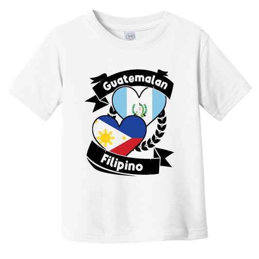 Guatemalan Filipino Heart Flags Guatemala Philippines Infant Toddler T-Shirt