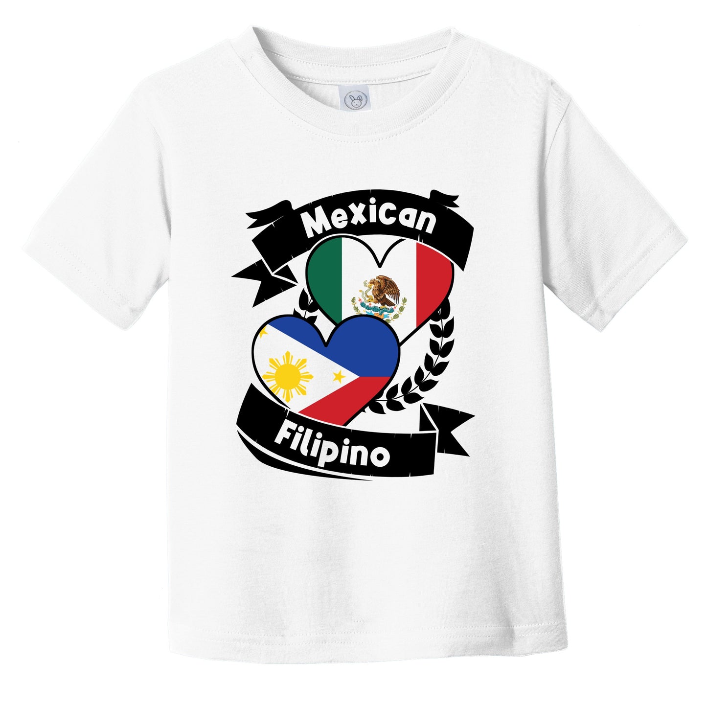 Mexican Filipino Heart Flags Mexico Philippines Infant Toddler T-Shirt