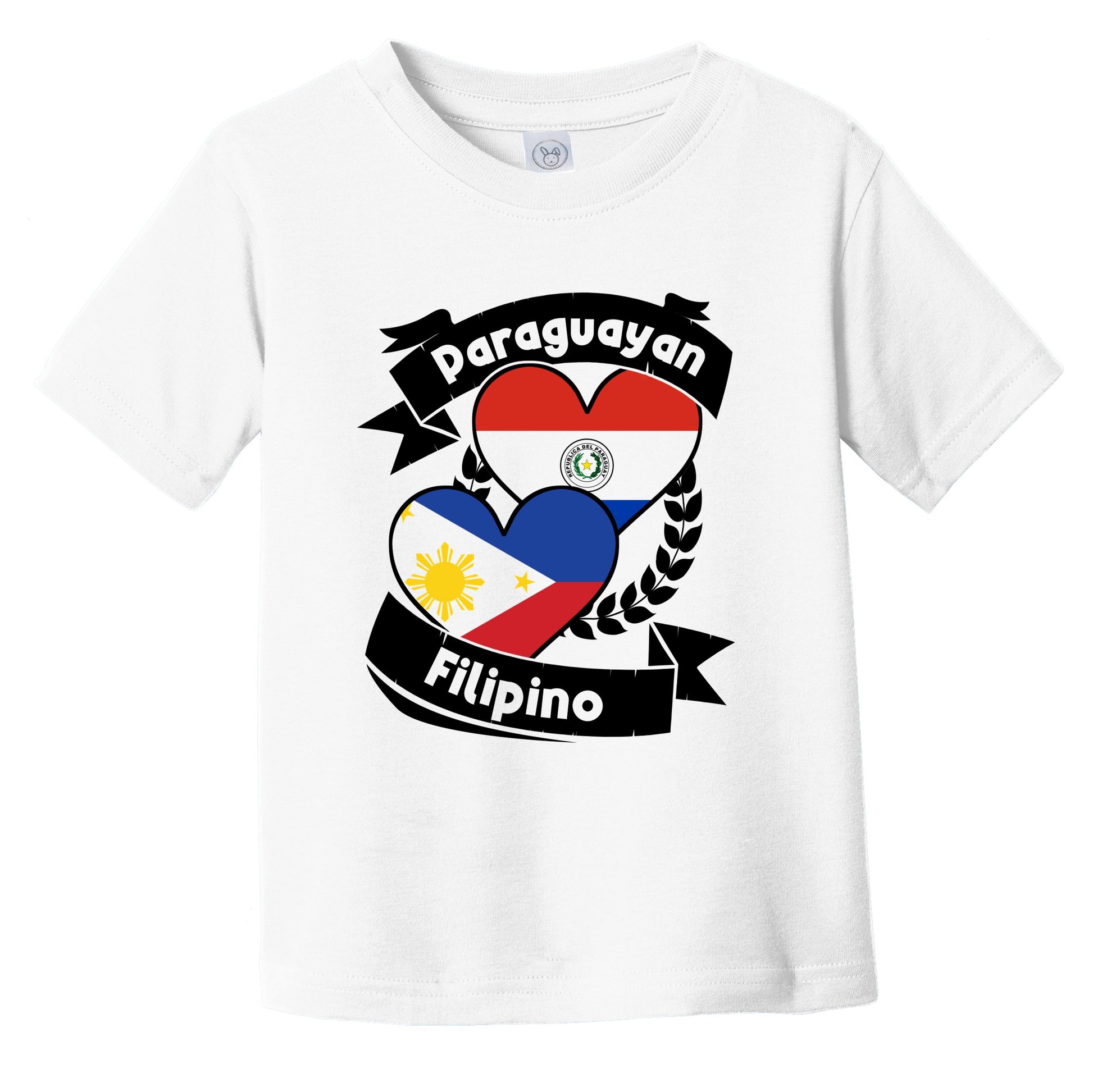 Paraguayan Filipino Heart Flags Paraguay Philippines Infant Toddler T-Shirt
