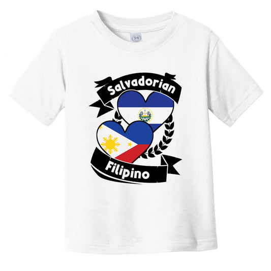 Salvadorian Filipino Heart Flags El Salvador Philippines Infant Toddler T-Shirt