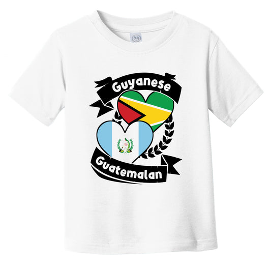 Guyanese Guatemalan Heart Flags Guyana Guatemala Infant Toddler T-Shirt