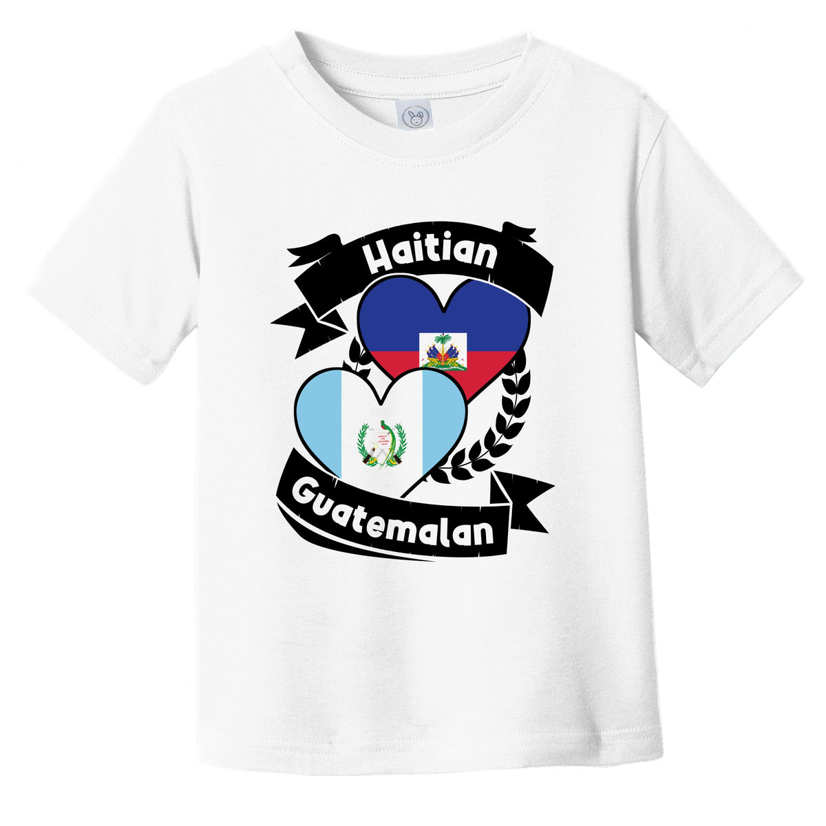 Haitian Guatemalan Heart Flags Haiti Guatemala Infant Toddler T-Shirt