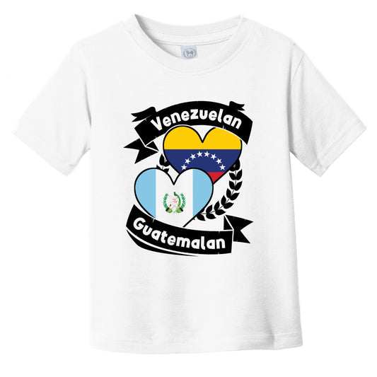 Venezuelan Guatemalan Heart Flags Venezuela Guatemala Infant Toddler T-Shirt