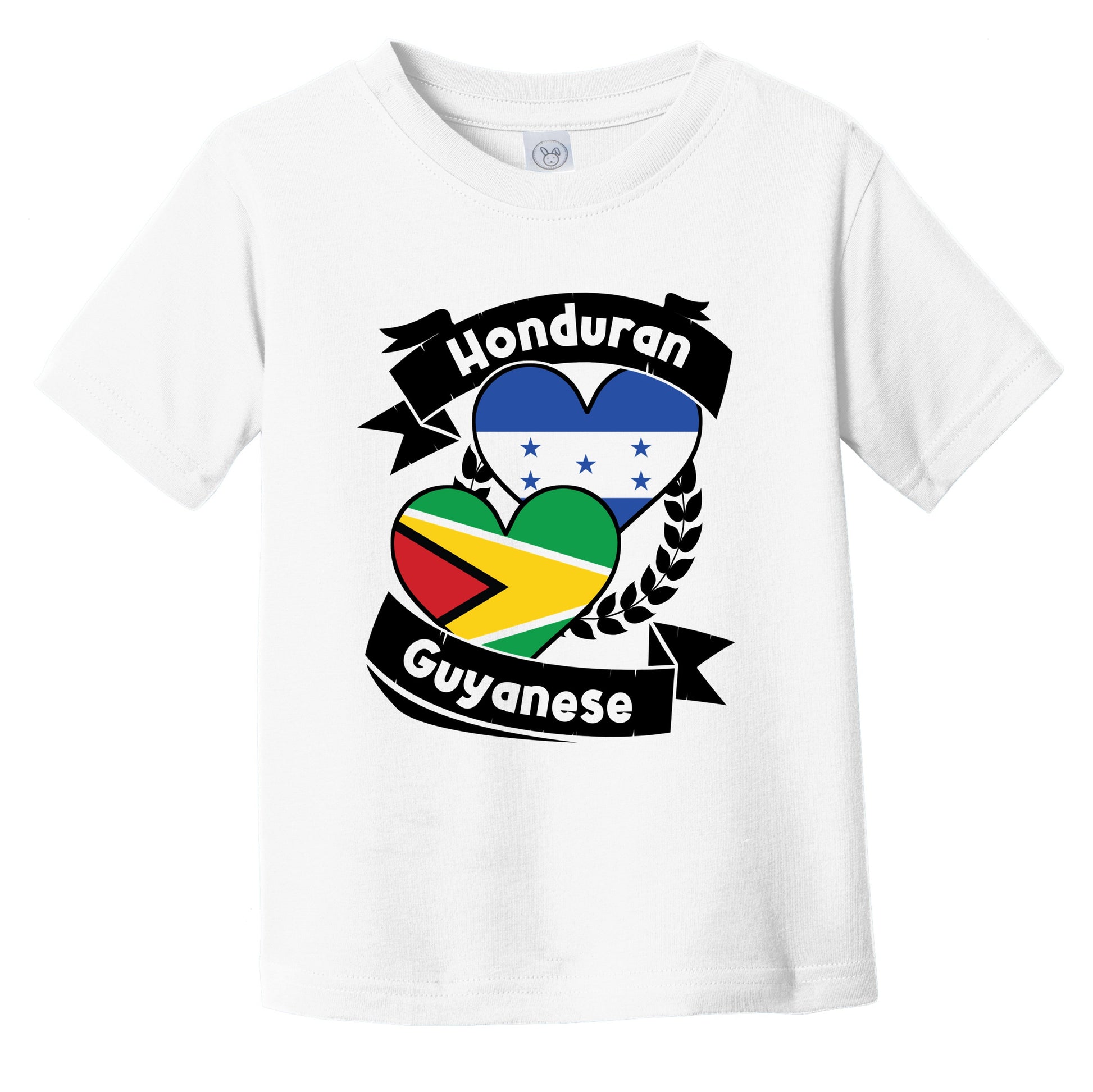 Honduran Guyanese Heart Flags Honduras Guyana Infant Toddler T-Shirt