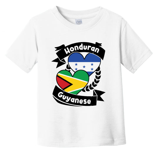 Honduran Guyanese Heart Flags Honduras Guyana Infant Toddler T-Shirt