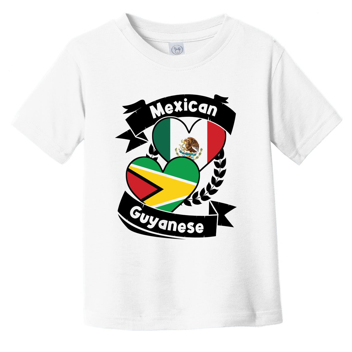 Mexican Guyanese Heart Flags Mexico Guyana Infant Toddler T-Shirt