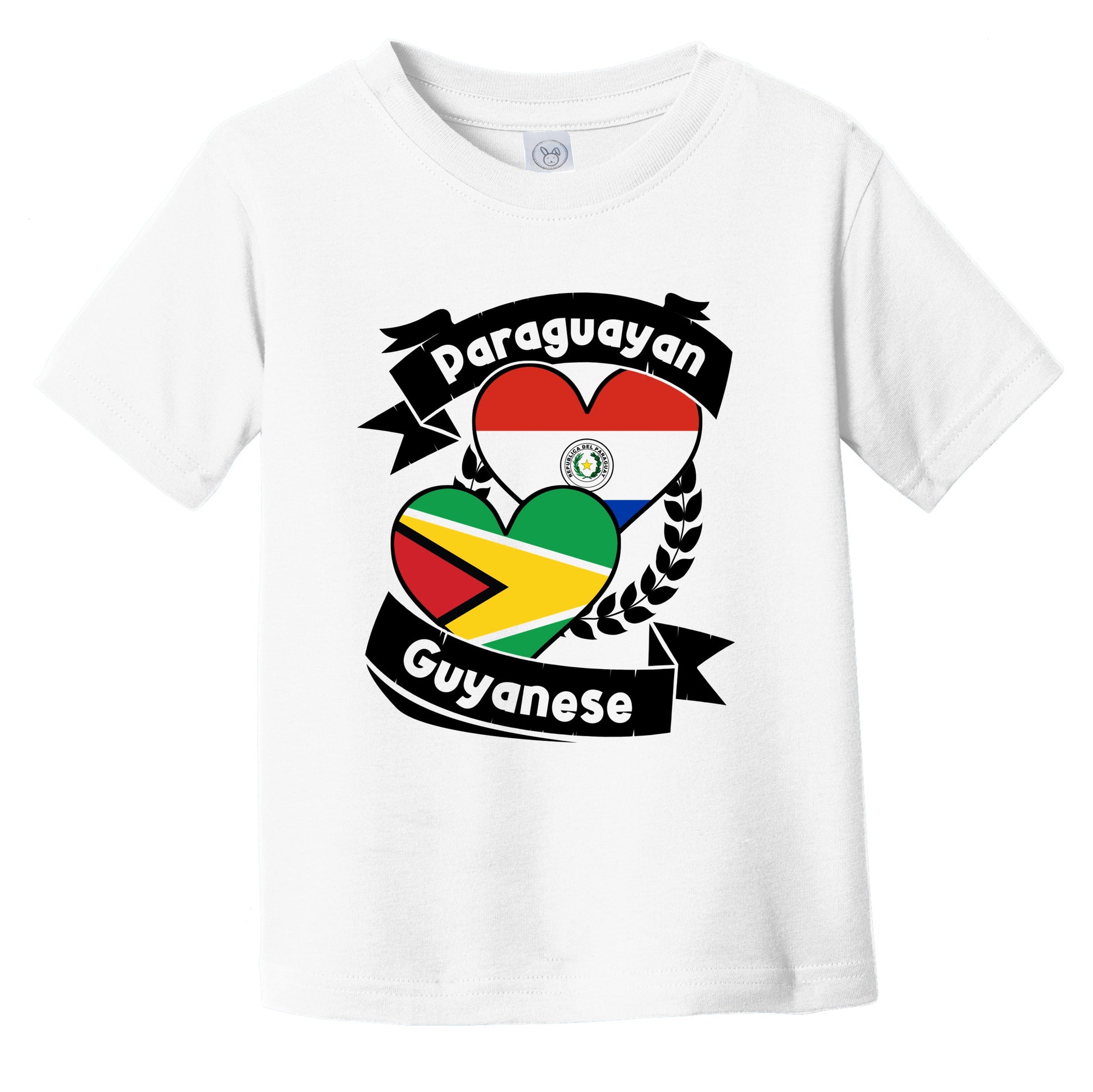 Paraguayan Guyanese Heart Flags Paraguay Guyana Infant Toddler T-Shirt
