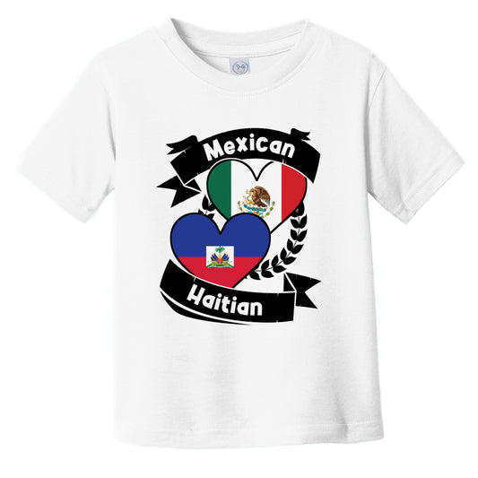 Mexican Haitian Heart Flags Mexico Haiti Infant Toddler T-Shirt