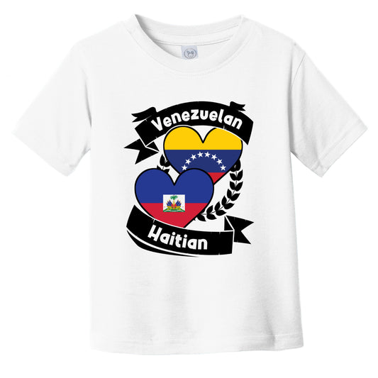 Venezuelan Haitian Heart Flags Venezuela Haiti Infant Toddler T-Shirt