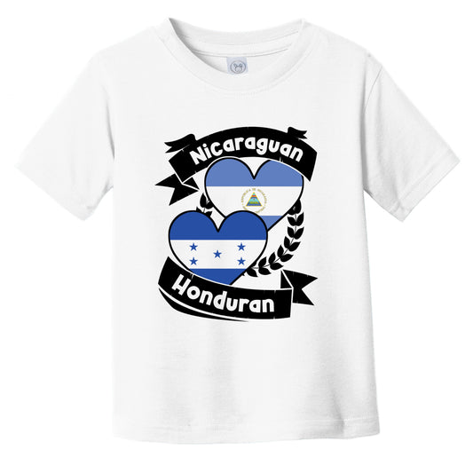 Nicaraguan Honduran Heart Flags Nicaragua Honduras Infant Toddler T-Shirt