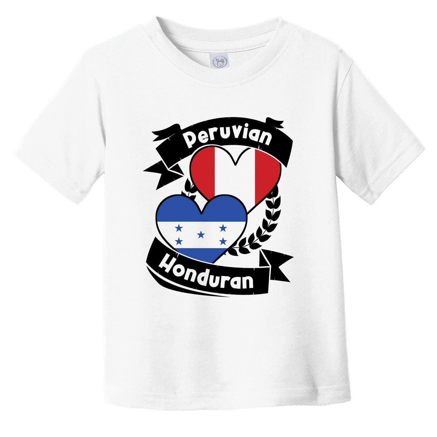 Peruvian Honduran Heart Flags Peru Honduras Infant Toddler T-Shirt