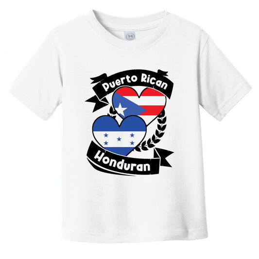 Puerto Rican Honduran Heart Flags Puerto Rico Honduras Infant Toddler T-Shirt