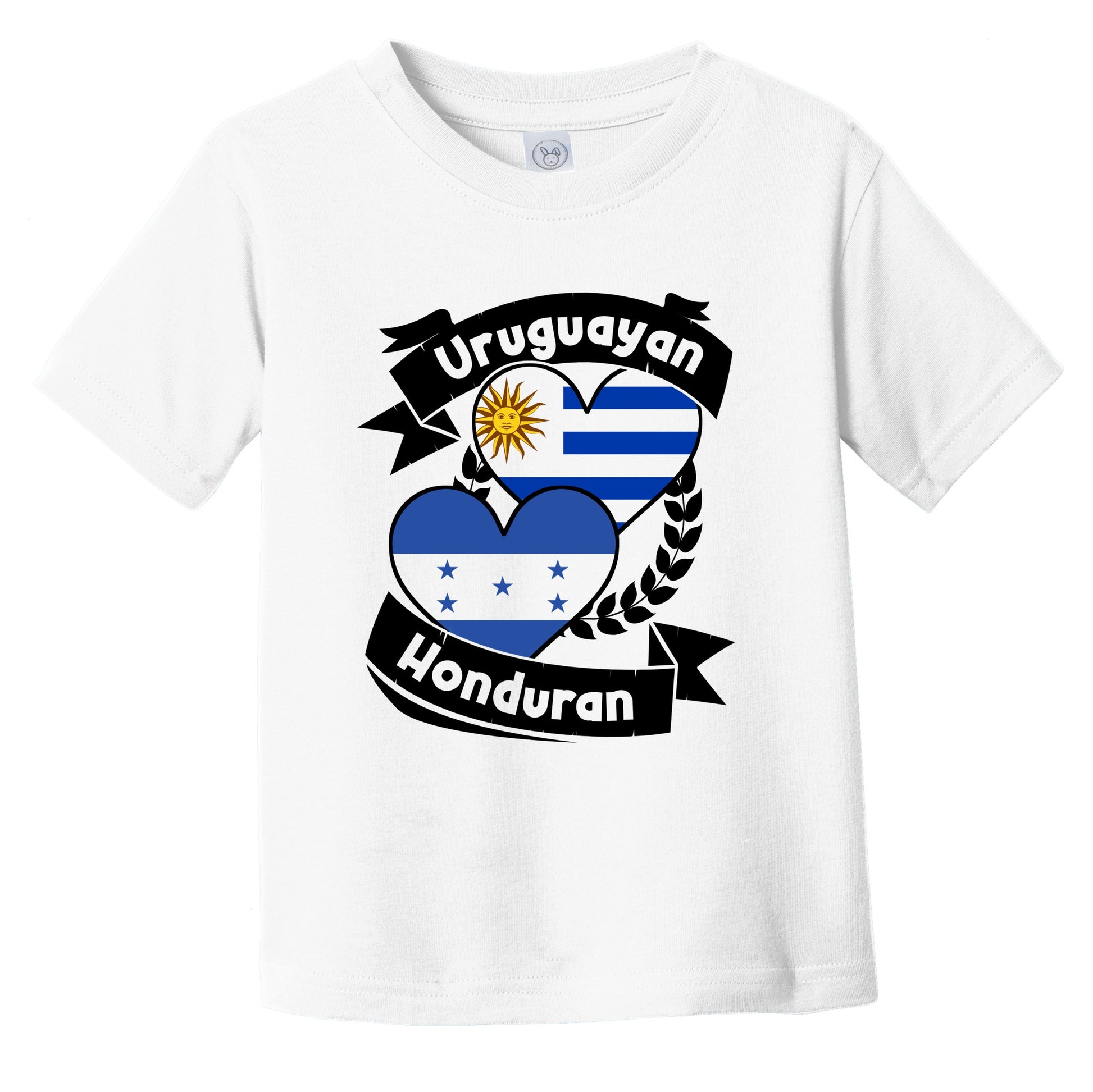 Uruguayan Honduran Heart Flags Uruguay Honduras Infant Toddler T-Shirt