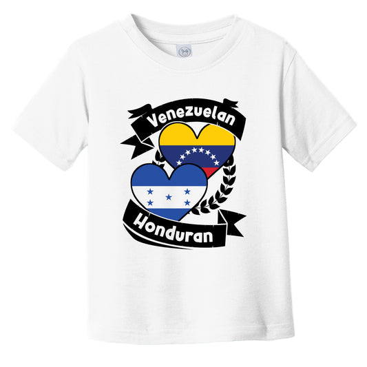 Venezuelan Honduran Heart Flags Venezuela Honduras Infant Toddler T-Shirt