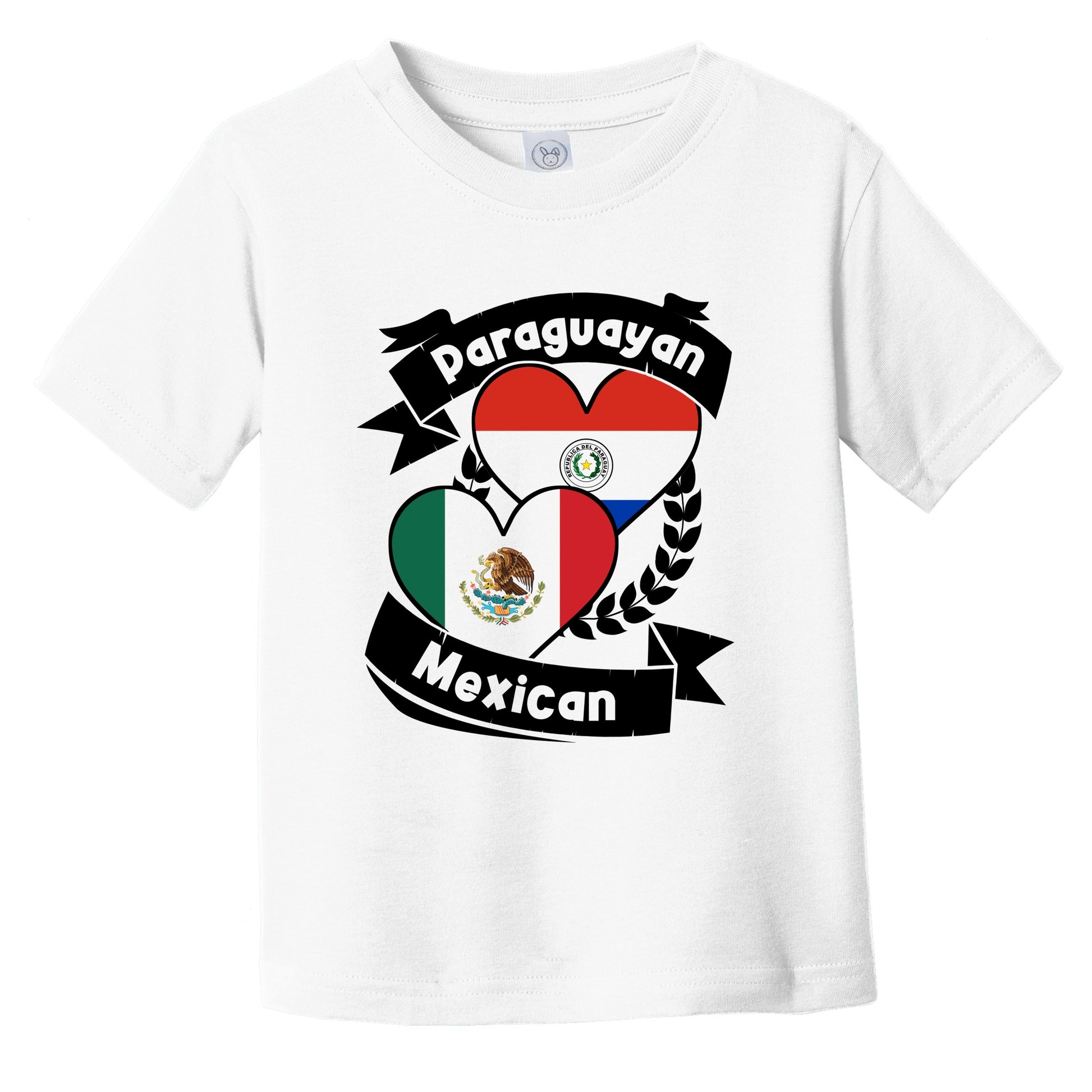 Paraguayan Mexican Heart Flags Paraguay Mexico Infant Toddler T-Shirt