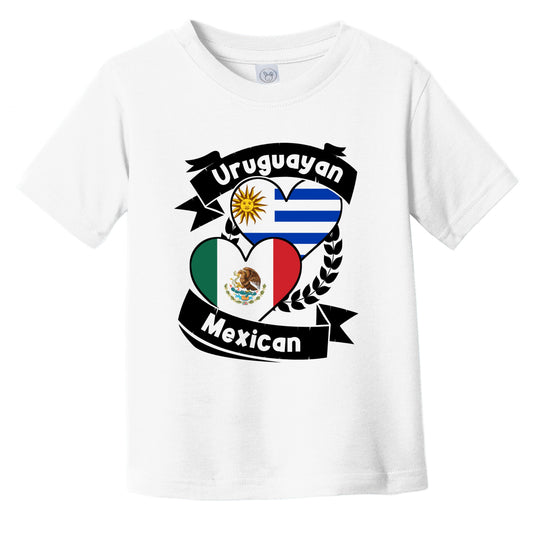 Uruguayan Mexican Heart Flags Uruguay Mexico Infant Toddler T-Shirt