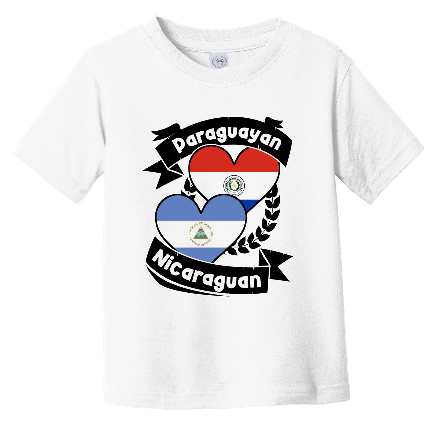 Paraguayan Nicaraguan Heart Flags Paraguay Nicaragua Infant Toddler T-Shirt