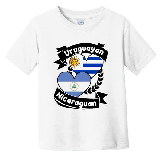 Uruguayan Nicaraguan Heart Flags Uruguay Nicaragua Infant Toddler T-Shirt