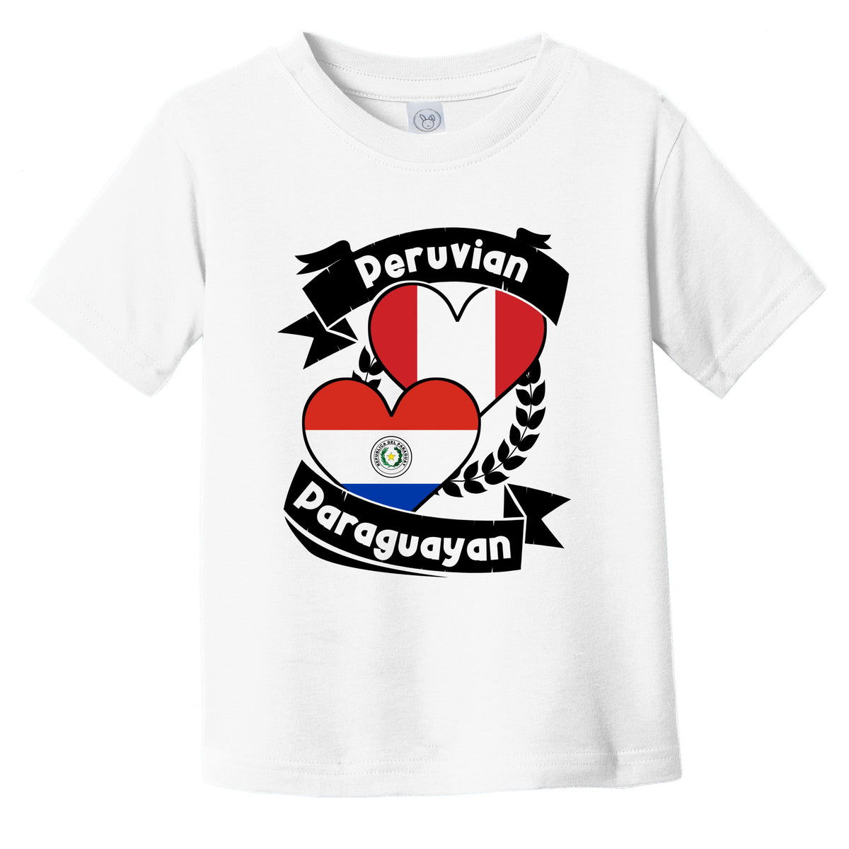 Peruvian Paraguayan Heart Flags Peru Paraguay Infant Toddler T-Shirt