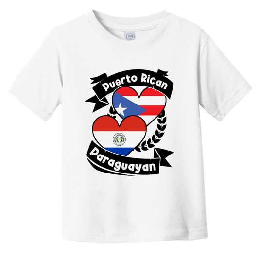 Puerto Rican Paraguayan Heart Flags Puerto Rico Paraguay Infant Toddler T-Shirt