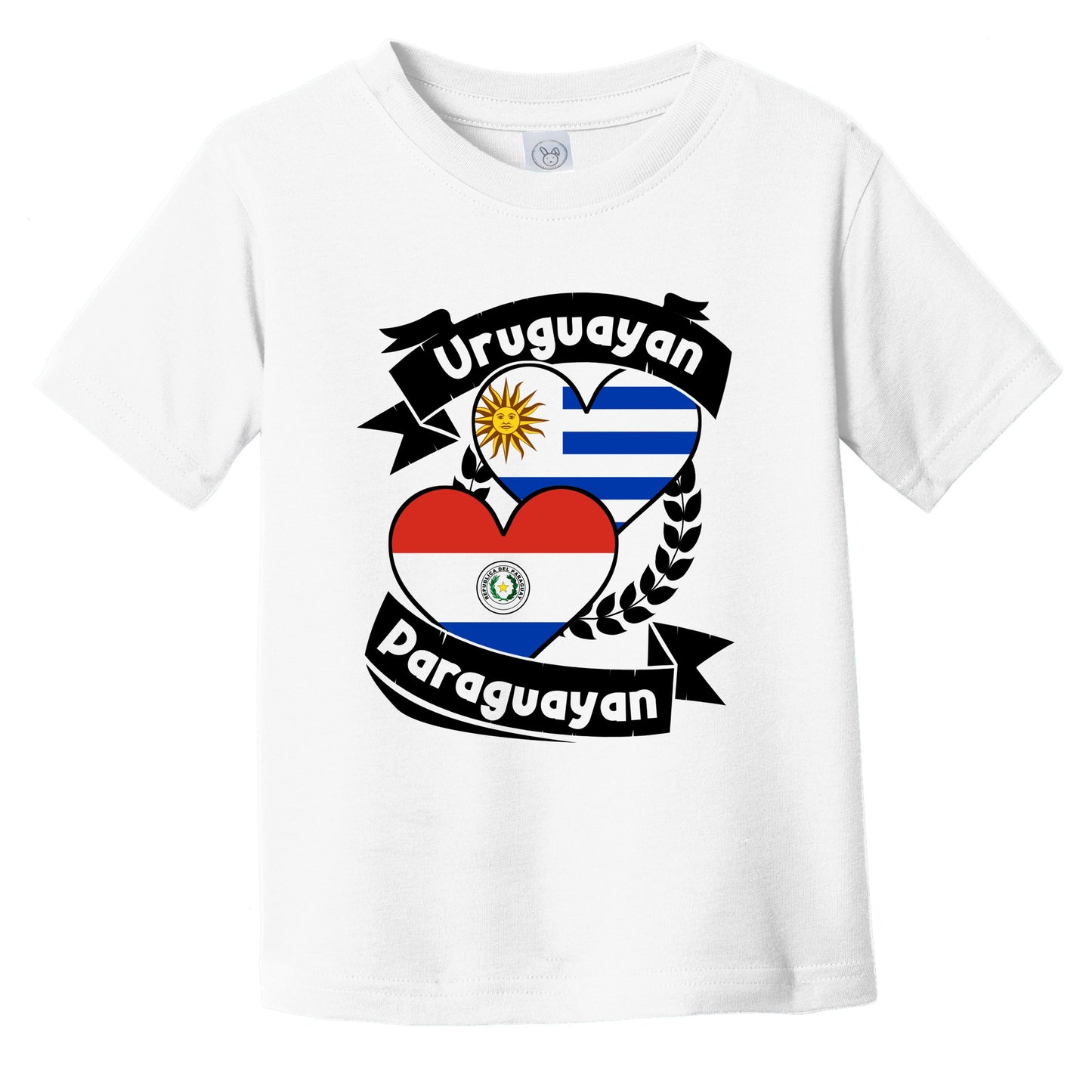 Uruguayan Paraguayan Heart Flags Uruguay Paraguay Infant Toddler T-Shirt