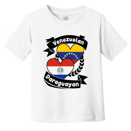 Venezuelan Paraguayan Heart Flags Venezuela Paraguay Infant Toddler T-Shirt
