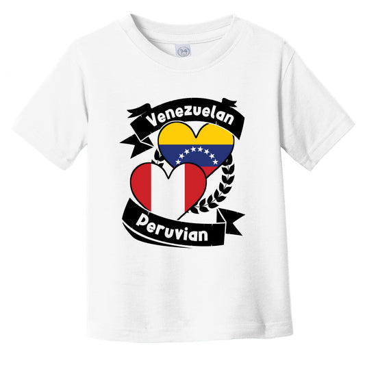 Venezuelan Peruvian Heart Flags Venezuela Peru Infant Toddler T-Shirt