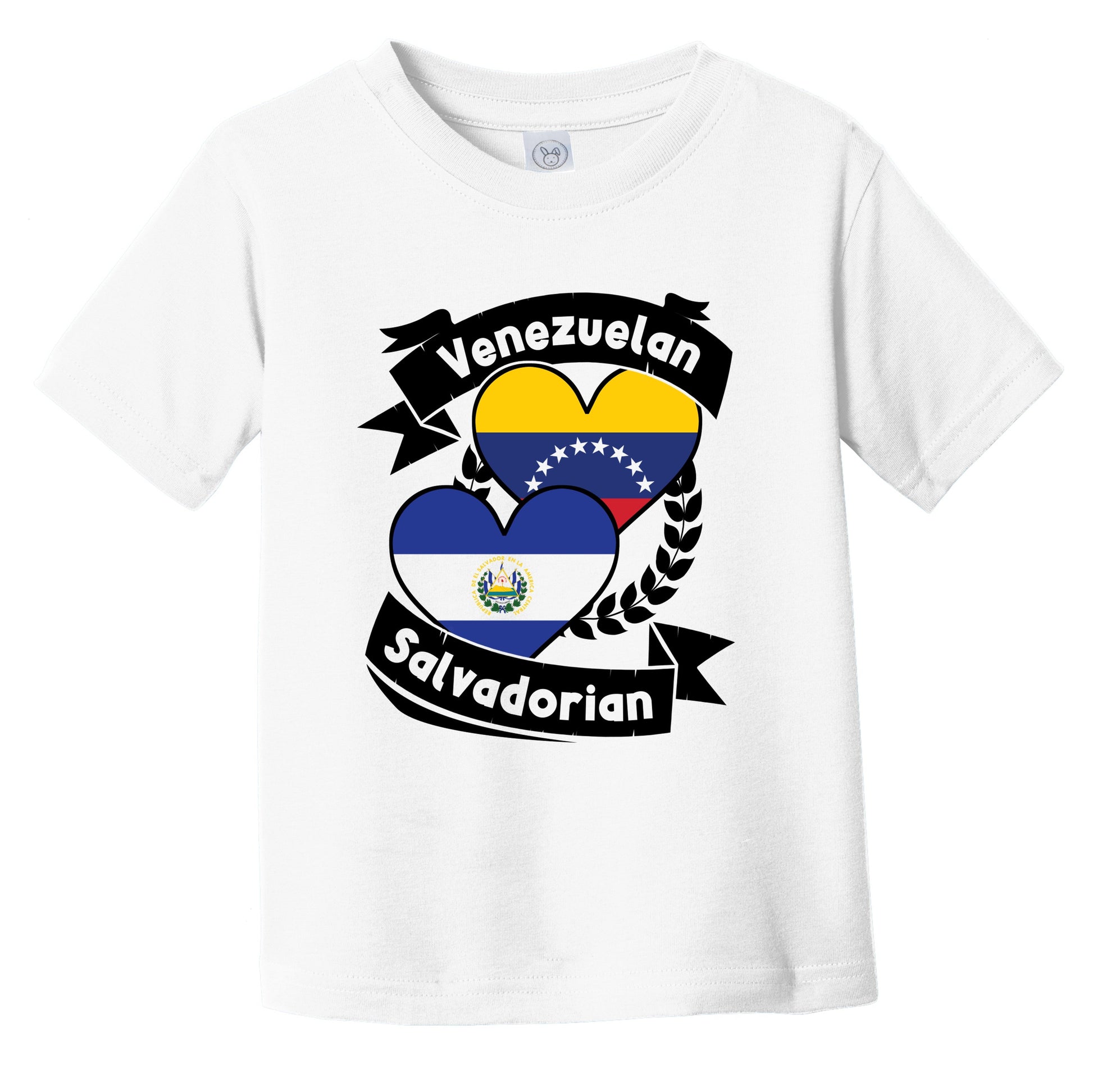 Venezuelan Salvadorian Heart Flags Venezuela El Salvador Infant Toddler T-Shirt