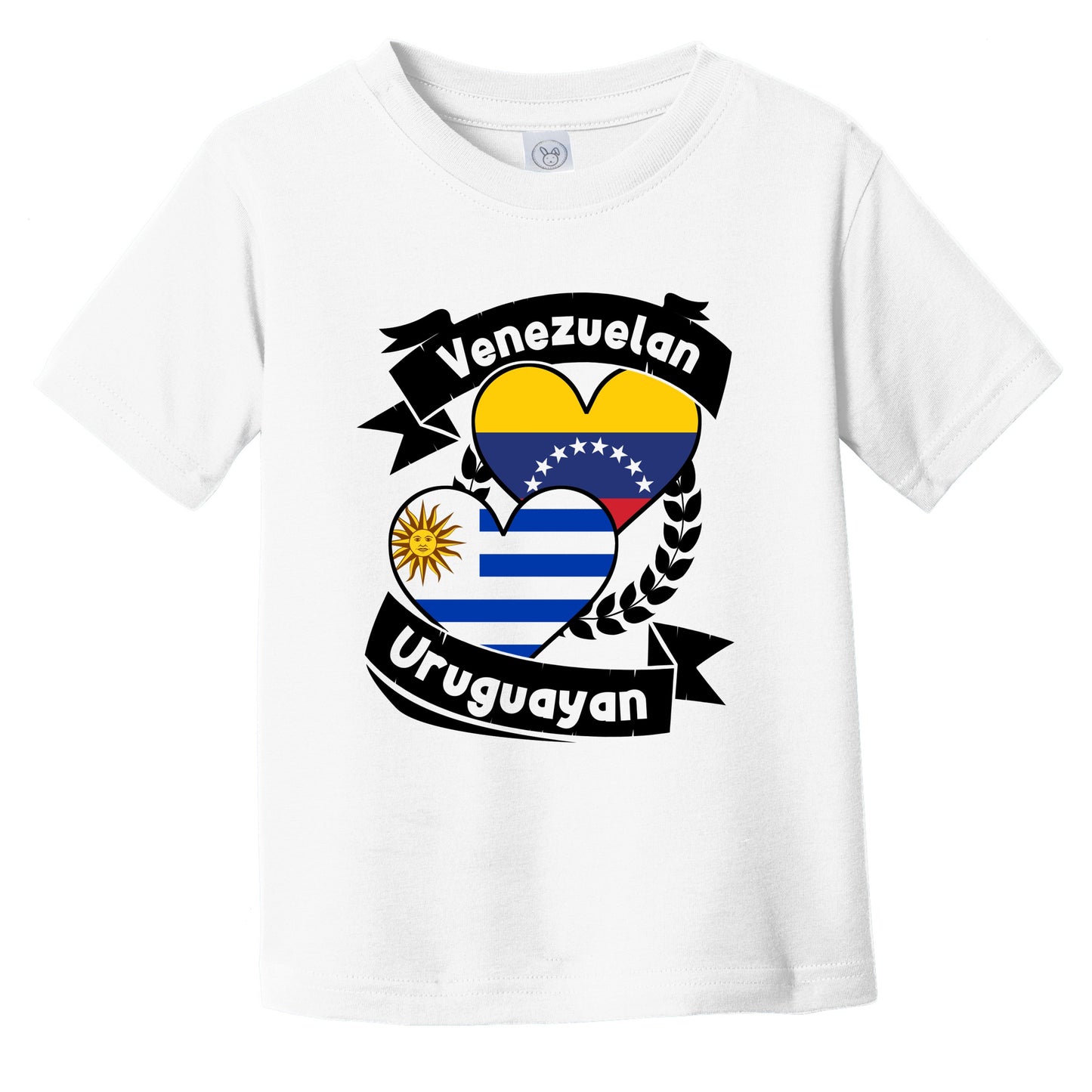 Venezuelan Uruguayan Heart Flags Venezuela Uruguay Infant Toddler T-Shirt