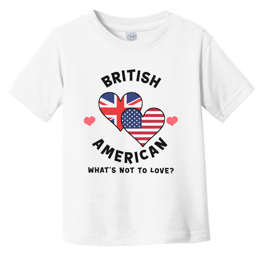 British American What's Not To Love Heart Flags Infant Toddler T-Shirt