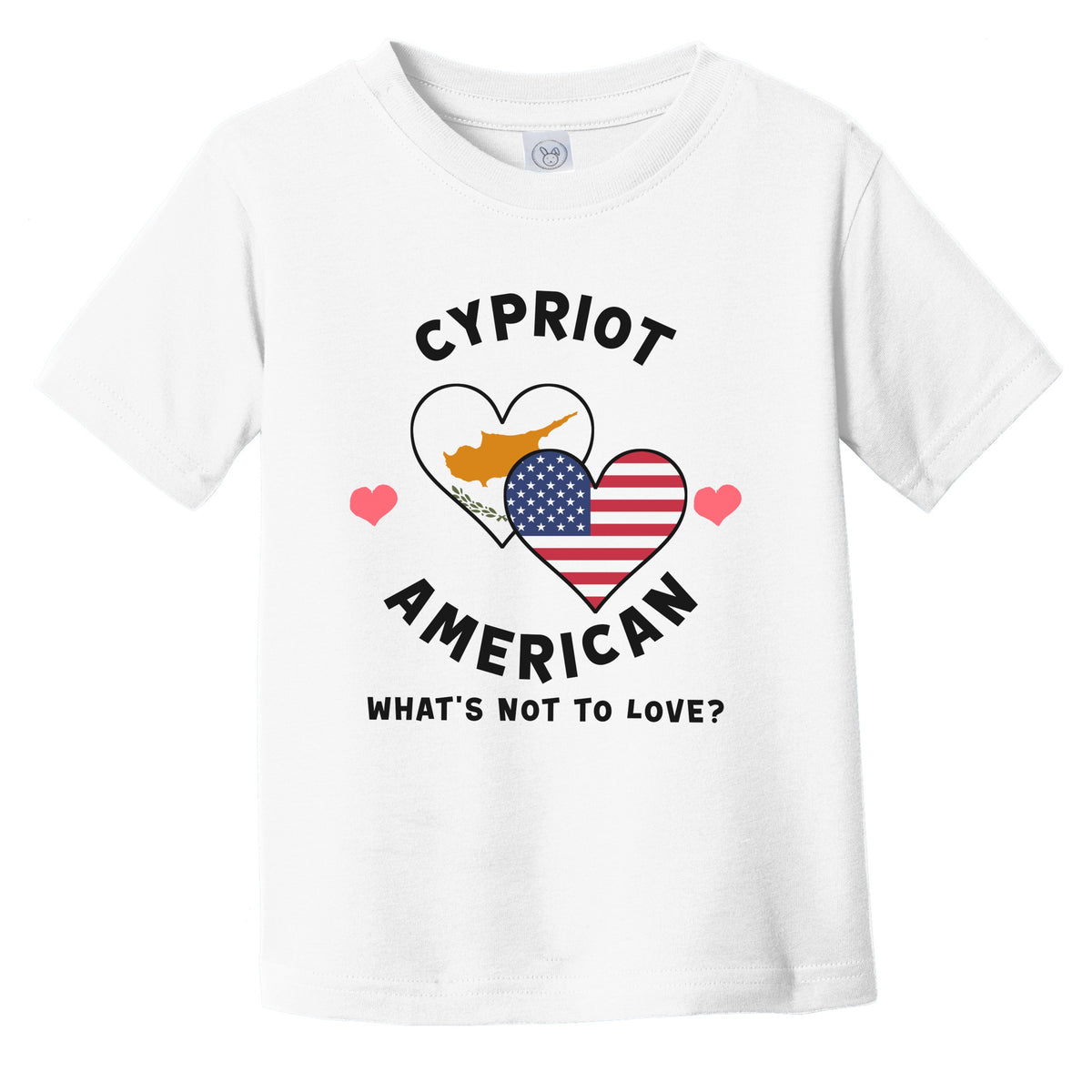 Cypriot American What's Not To Love Heart Flags Infant Toddler T-Shirt