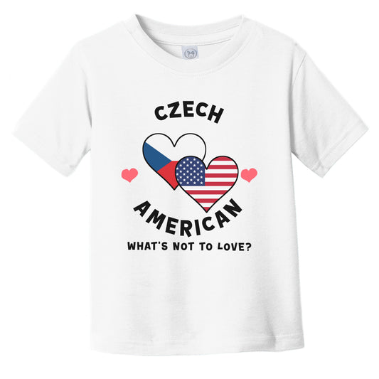 Czech American What's Not To Love Heart Flags Infant Toddler T-Shirt