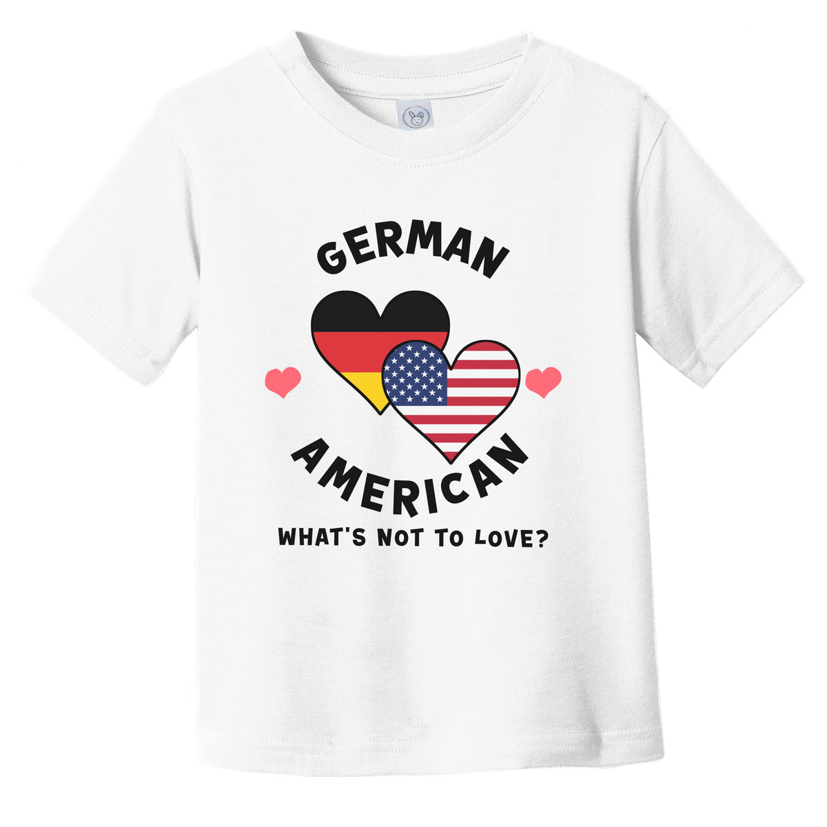 German American What's Not To Love Heart Flags Infant Toddler T-Shirt