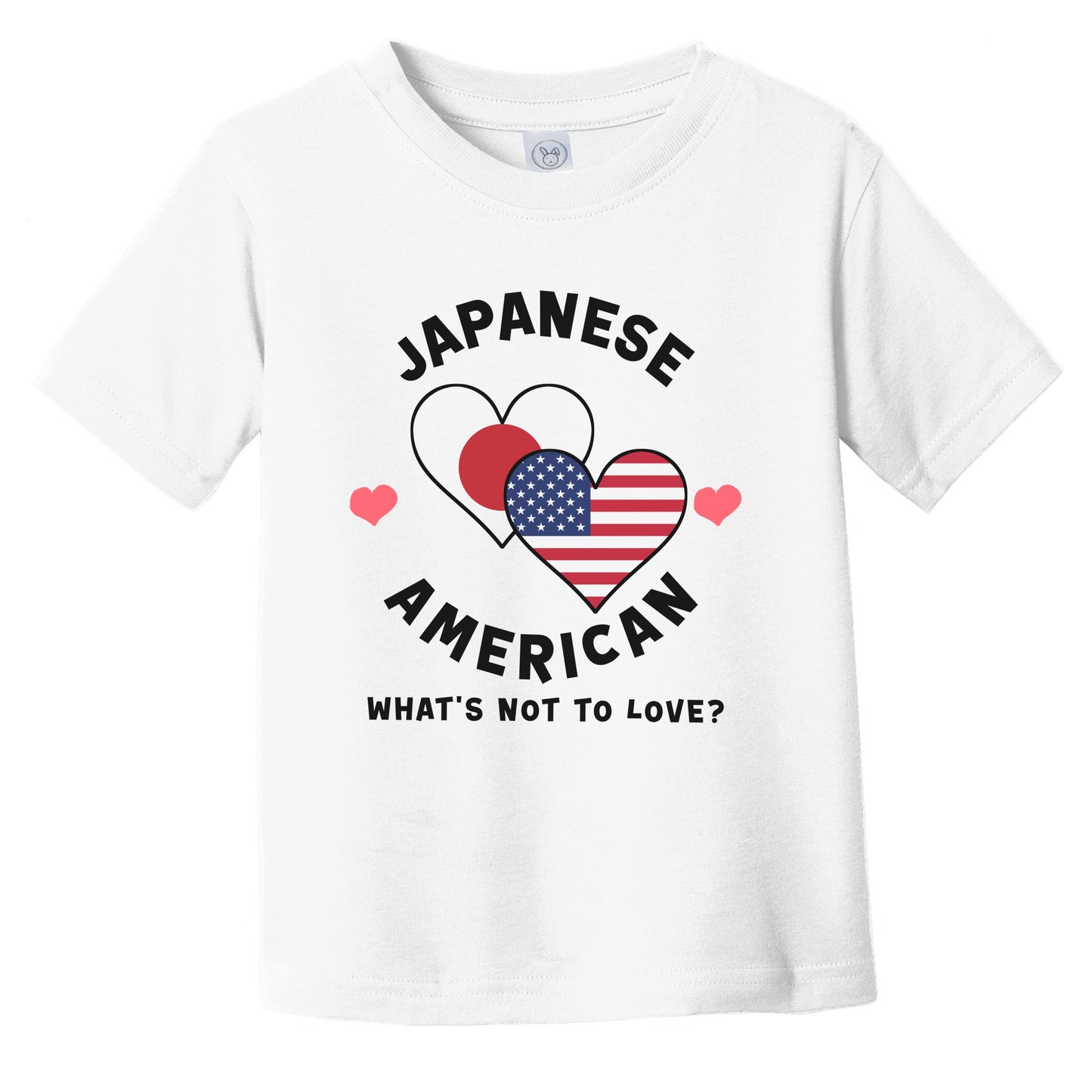 Japanese American What's Not To Love Heart Flags Infant Toddler T-Shirt