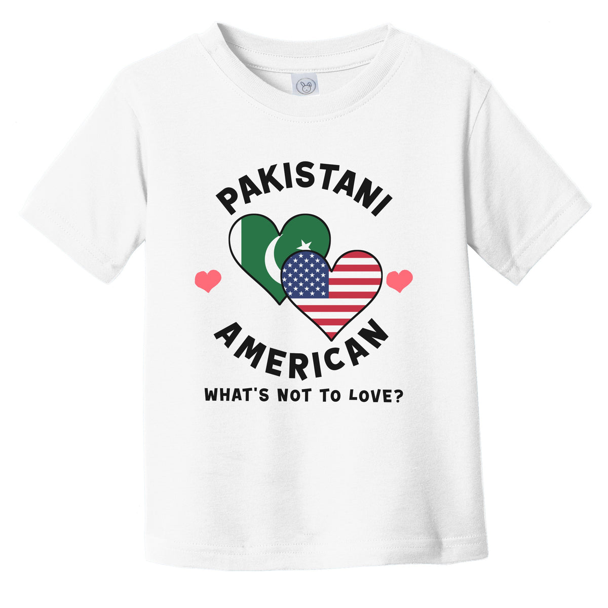 Pakistani American What's Not To Love Heart Flags Infant Toddler T-Shirt