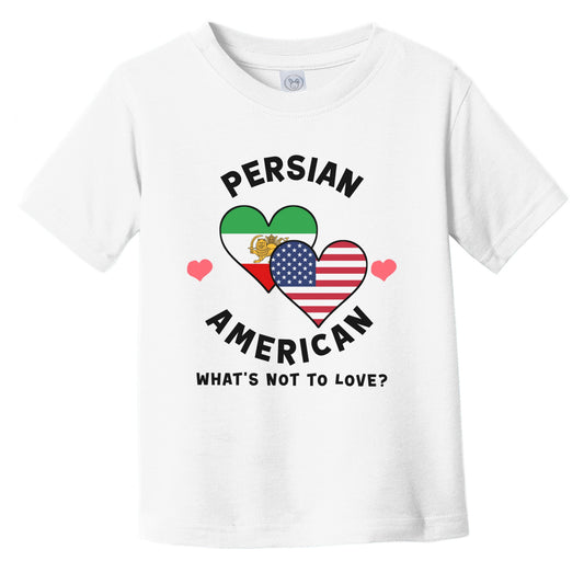Persian American What's Not To Love Heart Flags Infant Toddler T-Shirt