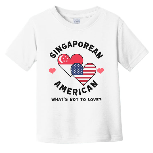 Singaporean American What's Not To Love Heart Flags Infant Toddler T-Shirt