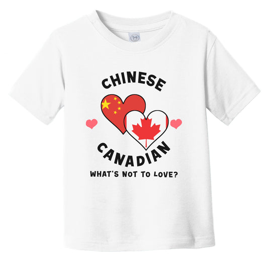 Chinese Canadian What's Not To Love Heart Flags Infant Toddler T-Shirt